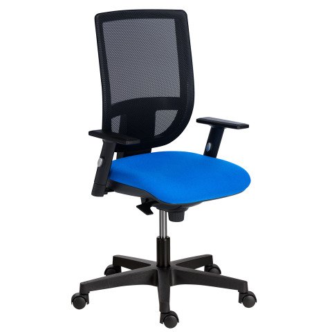 Silla de oficina Nao azul malla con reposabrazos 1D