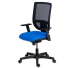 NAO office chair, fire-resistant fabric and mesh, height-adjustable backrest, with or without armrests, synchronous mechanism, black legs