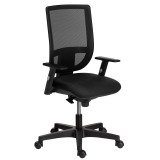 Chaise de bureau NAO tissu et maille - dossier réglable en hauteur - avec ou sans accoudoirs - Mécanisme Synchrone - Pieds noirs