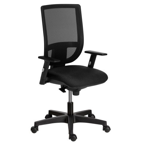 Silla de oficina Nao negra malla con reposabrazos 1D