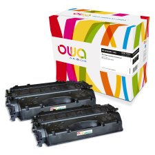 Pack 2 zwarte toners Armor Owa compatibel HP 05X - CE505X