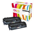 Pack 2 toners Owa compatibles HP 05X - CE505X noirs pour imprimante laser