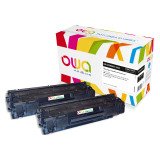 Pack 2 tóneres Owa compatibles con HP 85A (CE285AD) negro