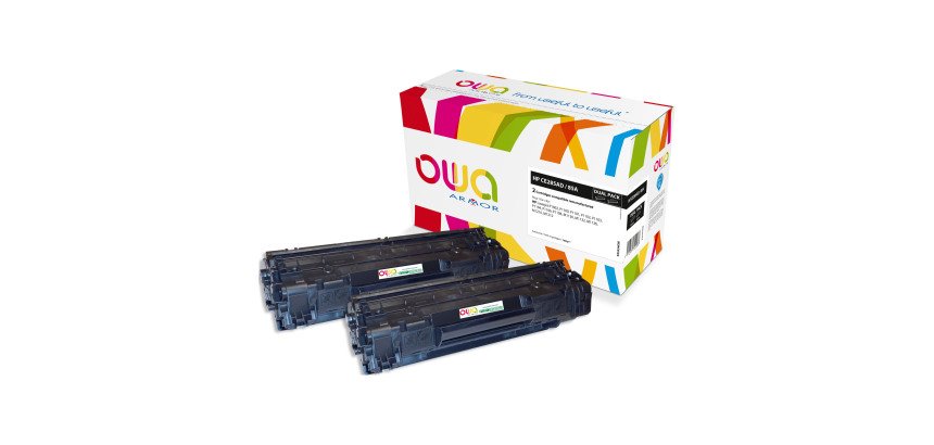Pack 2 toners Owa compatibles HP 85A - CE285AD noirs pour imprimante laser