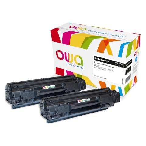 Pack 2 tóneres Owa compatibles con HP 78A (CE278AD) negro