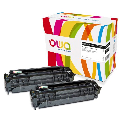 Pack 2 toners black Armor Owa compatible HP 304A - CC530AD 