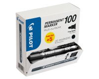 Pack de 15 Rotulador permanente Pilot 100 punta cónica 4,5 mm negros + 5 GRATIS 