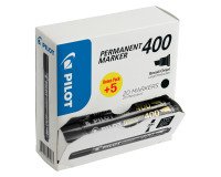 Pack of 15 permanent markers PILOT 400 slanted point 4,5 mm black + 5 for free 