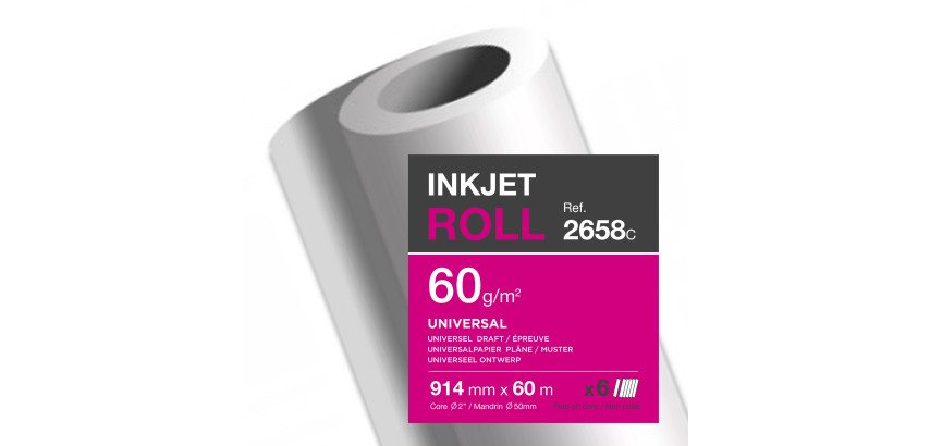 Rouleau papier traceur universel Clairefontaine - 0,914 x 60 m - 60 g