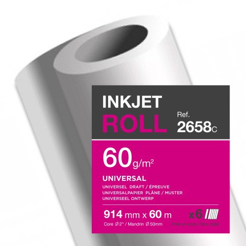 Rollo de papel para trazado universal Clairefontaine - 0,914 x 60 m - 60 g