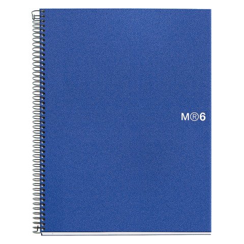 Cuaderno tapa de polipropileno A4 6 bandas color Miquelrius azul