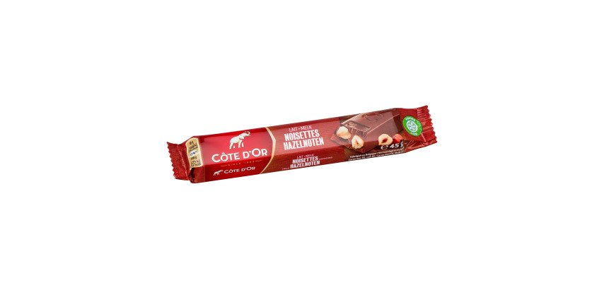 Barre chocolatée lait et noisettes Côte d'Or - 45 g