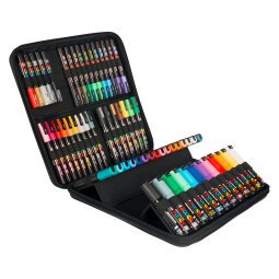 Koffertje Posca assortiment van kleuren en punten - koffer van 60 stuks