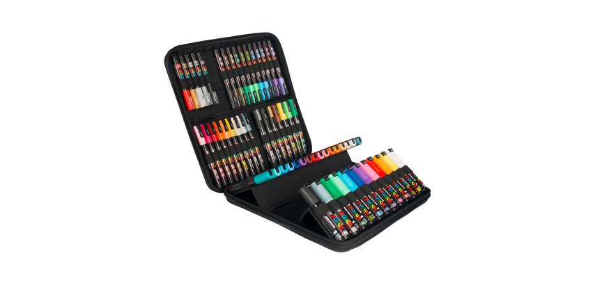 Marqueur Posca couleurs et pointes assorties - Mallette de 60