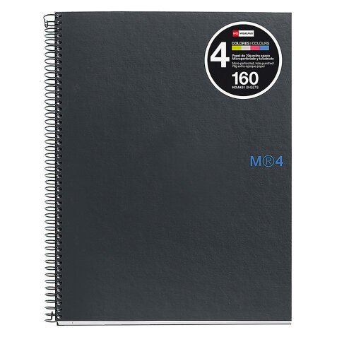 Cuaderno A4 tapa rígida de cartón 160 hojas Miquelrius