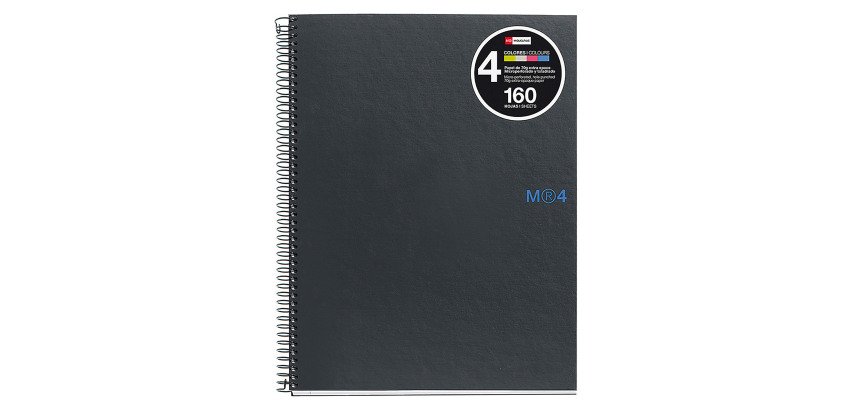 Cuaderno A4 tapa rígida de cartón 160 hojas Miquelrius