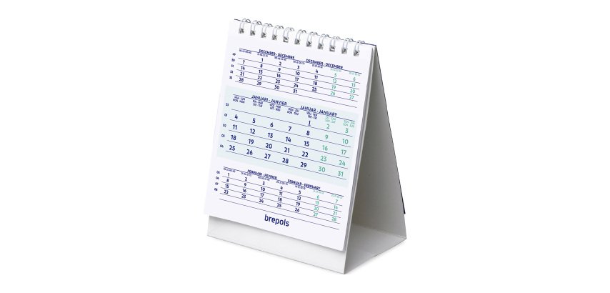 Desk calendar Brepols 2027