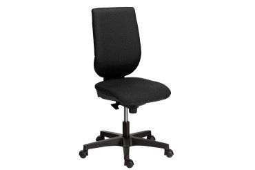 Chaise de bureau NAO - dossier haut tissu - pieds noirs