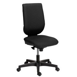 Chaise de bureau NAO - dossier haut tissu - pieds noirs