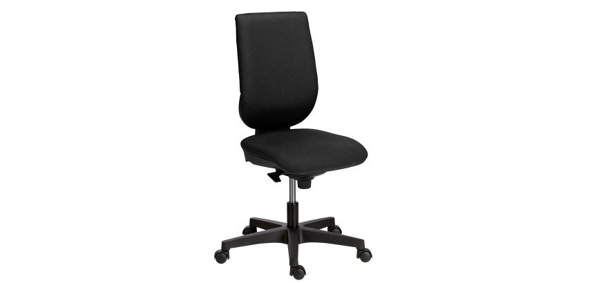 <p>Bureaustoel NAO niet-brandbare stof, in hoogte verstelbare rugleuning, met of zonder armleuningen, synchrone mechaniek, zwarte poten</p>