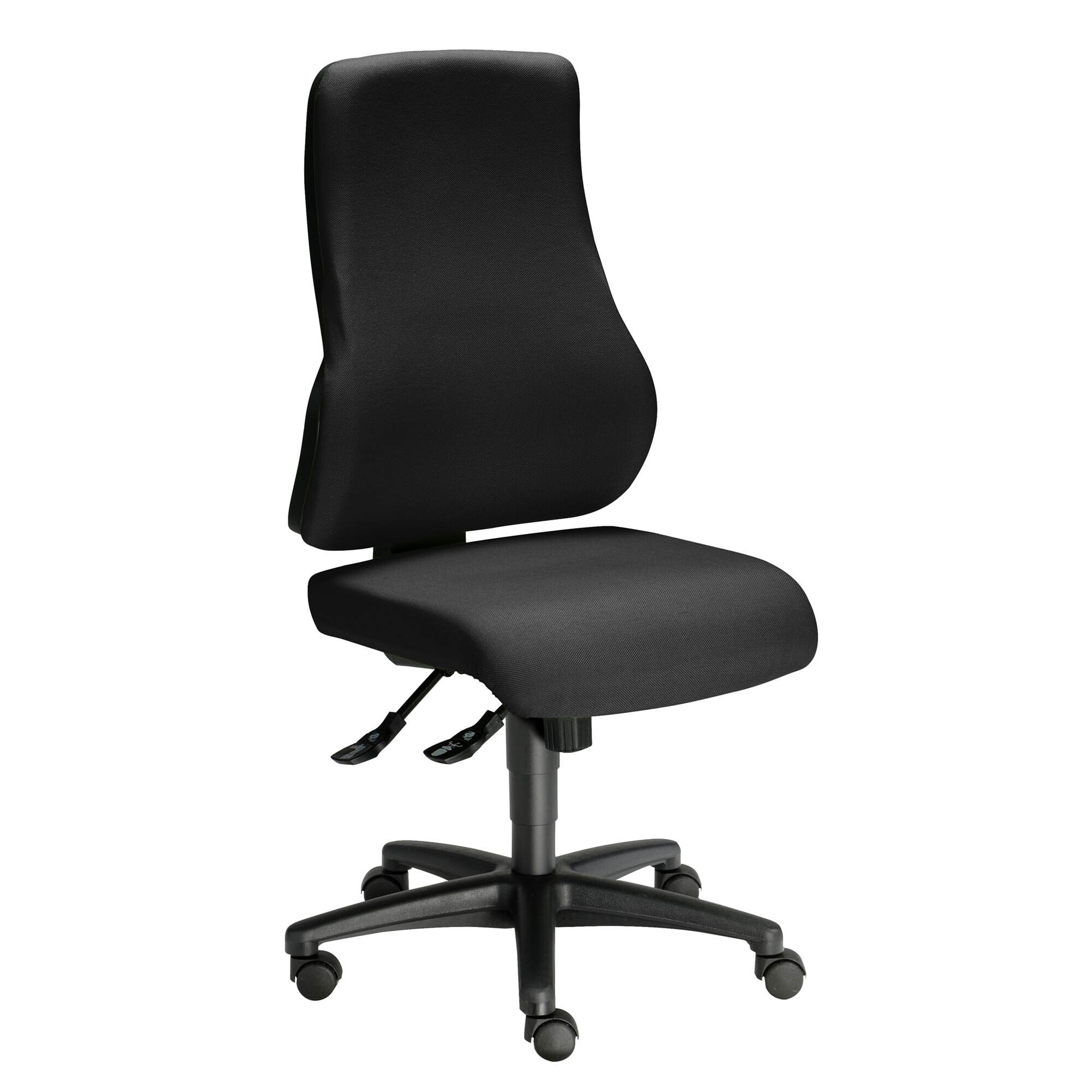 Chaise de bureau Dhark tissu - dossier haut - avec ou sans accoudoirs - mécanisme Synchrone - pieds noir