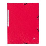 Chemise à élastique 3 rabats carte Bruneau 24 x 32 cm dos 2 cm rouge