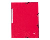 Chemise à élastique 3 rabats carte Bruneau 24 x 32 cm dos 2 cm rouge