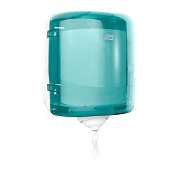 Spender für Wischerrollen mit Zentralabgabe Tork M4 Maxi Reflex weiß-blau