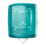 Distributeur pour bobine d'essuyage à dévidage central Tork M4 Maxi Reflex blanc-bleu