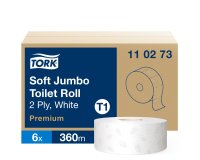 Toiletpapier Maxi Jumbo dubbele dikte Tork T1 Premium - Doos van 6 rollen 360 m