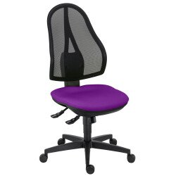 Chaise de bureau Holly tissu et maille - Dossier haut - avec ou sans accoudoirs - Mécanisme Synchrone - Contact permanent - Pied noir