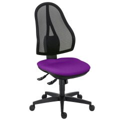 Bureaustoel Holly stof en netstructuur - Hoge rugleuning - met of zonder armleuningen - Synchrone mechaniek - Permanente contact - Zwarte voet