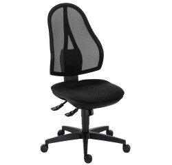 Bureaustoel Holly stof en netstructuur - Hoge rugleuning - met of zonder armleuningen - Synchrone mechaniek - Permanente contact - Zwarte voet
