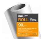 Rouleau papier traceur couche mat Clairefontaine - 0,914 x 91 m - 90 g