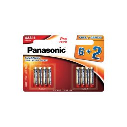 Pilas LR03 AAA Pro Power Premium Panasonic - Pack  6 + 2 GRATIS