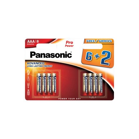 Pilas LR03 AAA Pro Power Premium Panasonic - Pack  6 + 2 GRATIS