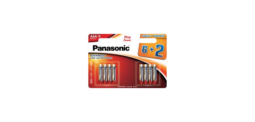 Pilas LR03 AAA Pro Power Premium Panasonic - Pack  6 + 2 GRATIS