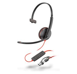 Auriculares con cable HP Poly Blackwire C3210 monoaural USB-C/A