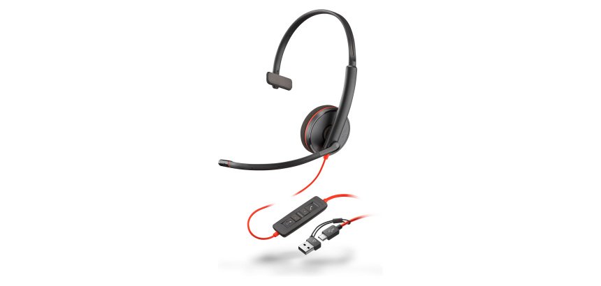 Auriculares con cable HP Poly Blackwire C3210 monoaural USB-C/A
