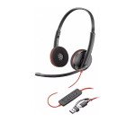 Auriculares con cable HP Poly Blackwire C3220 biaural USB-C/A