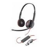 Auriculares con cable HP Poly Blackwire C3220 biaural USB-C/A