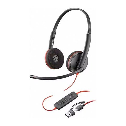 Auriculares con cable HP Poly Blackwire C3220 biaural USB-C/A