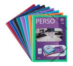 Chemise à élastique 3 rabats plastique personnalisable Viquel Essentiel Recyclé - coloris assortis