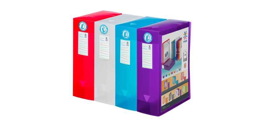 Anpassbare Kunststoff-Aktenbox CLASS DOC PROPYGLASS VIQUEL Rücken 10 cm Farbe