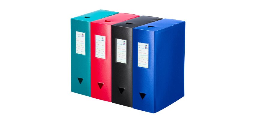 Boîte de classement plastique Viquel dos 10 cm couleur