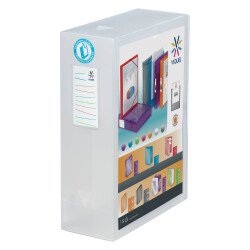 Boîte de classement plastique Viquel translucide personnalisable dos 10 cm