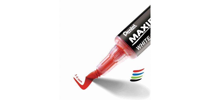 Pochette 4 marqueurs effaçable Pentel Maxiflo Flex pointe conique 4,6 mm