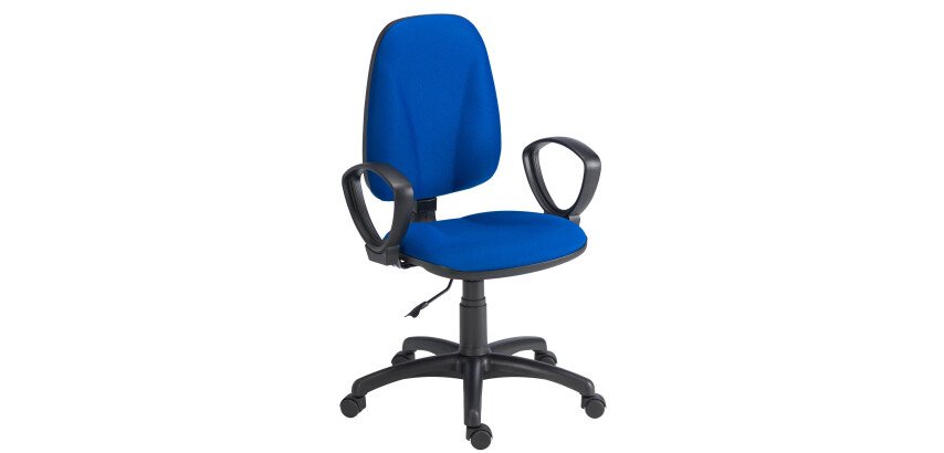 Twisty office chair Non-flammable fabric, with or without armrests, lumbar support, permanent contact mechanism, black base