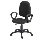 Chaise de bureau Twisty tissu Non feu M1 - avec ou sans accoudoirs - soutien lombaire - Mécanisme Contact permanent - Pieds noir