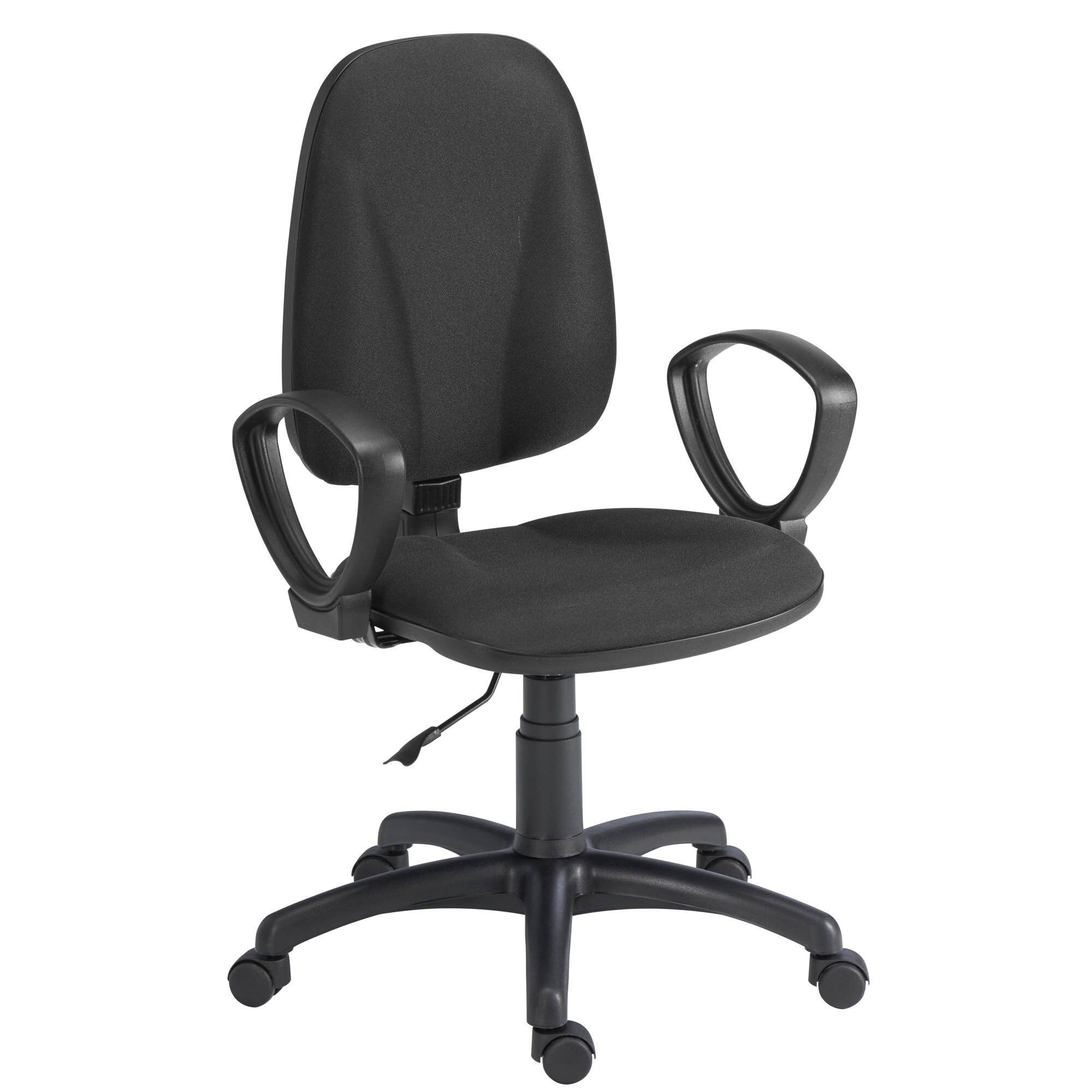 Office chair Twisty fabric Non-fire M1 - with or without armrests - lumbar support - Permanent contact mechanism - Black feet